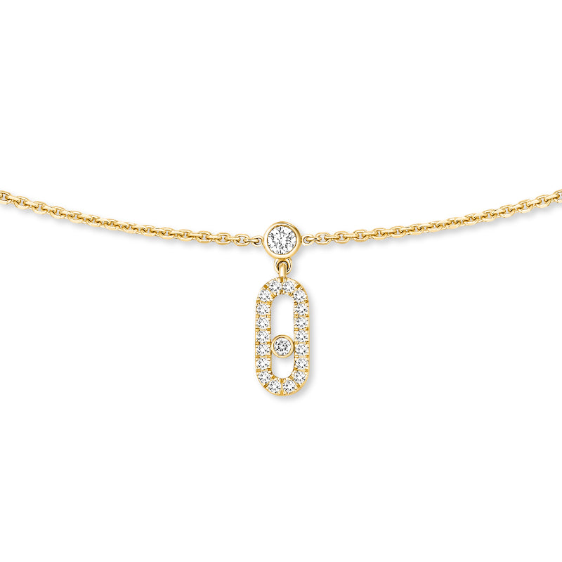 18K Yellow Gold Diamond Move Uno Pavé Drop Choker Necklace