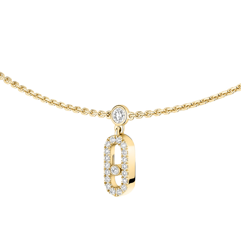 18K Yellow Gold Diamond Move Uno Pavé Drop Choker Necklace