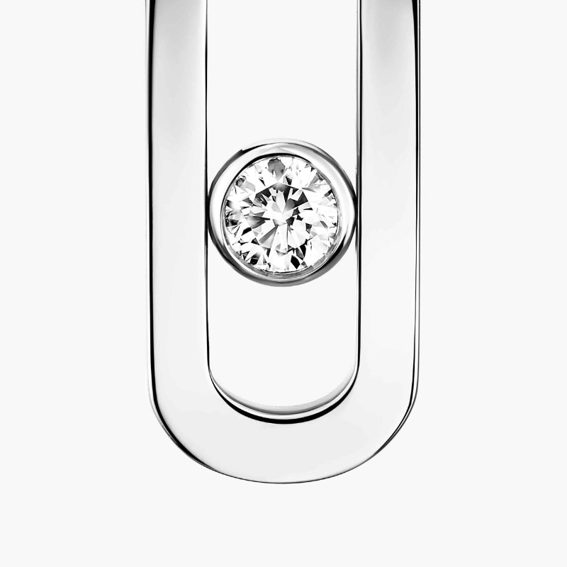 1 Pair of 18K White Gold Diamond Move Uno Earrings