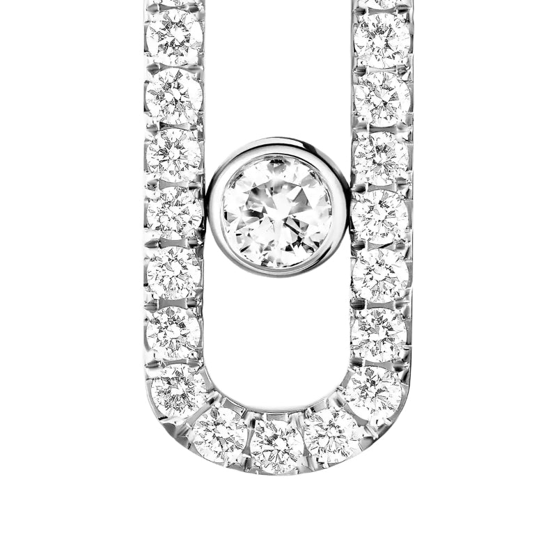 1 Pair of 18K White Gold Diamond Move Uno Pavé Large Earrings
