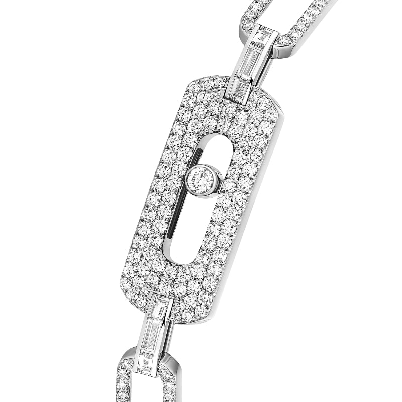 18K White Gold Diamond My Move Pavé Chain Bracelet