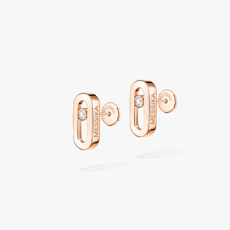 1 Pair of 18K Pink Gold Diamond Move Uno Stud Earrings