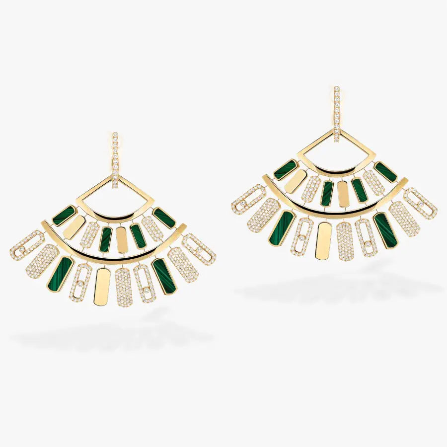 1 Pair of 18K Yellow Gold Diamond Imperial Move Earrings