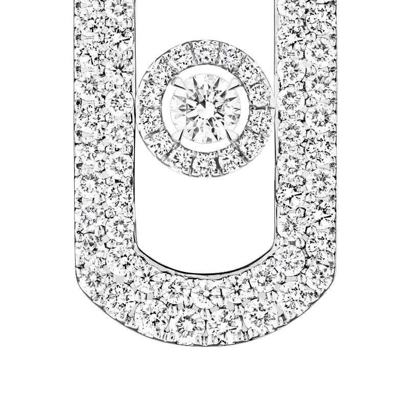 1 Pair of 18K White Gold Diamond So Move Pavé Earrings