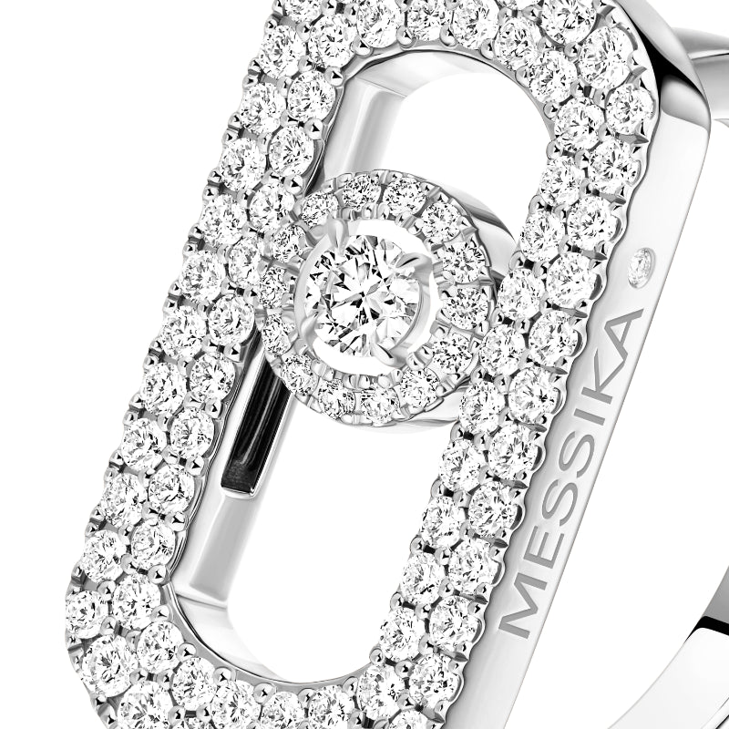 18K White Gold Diamond So Move Pavé Ring