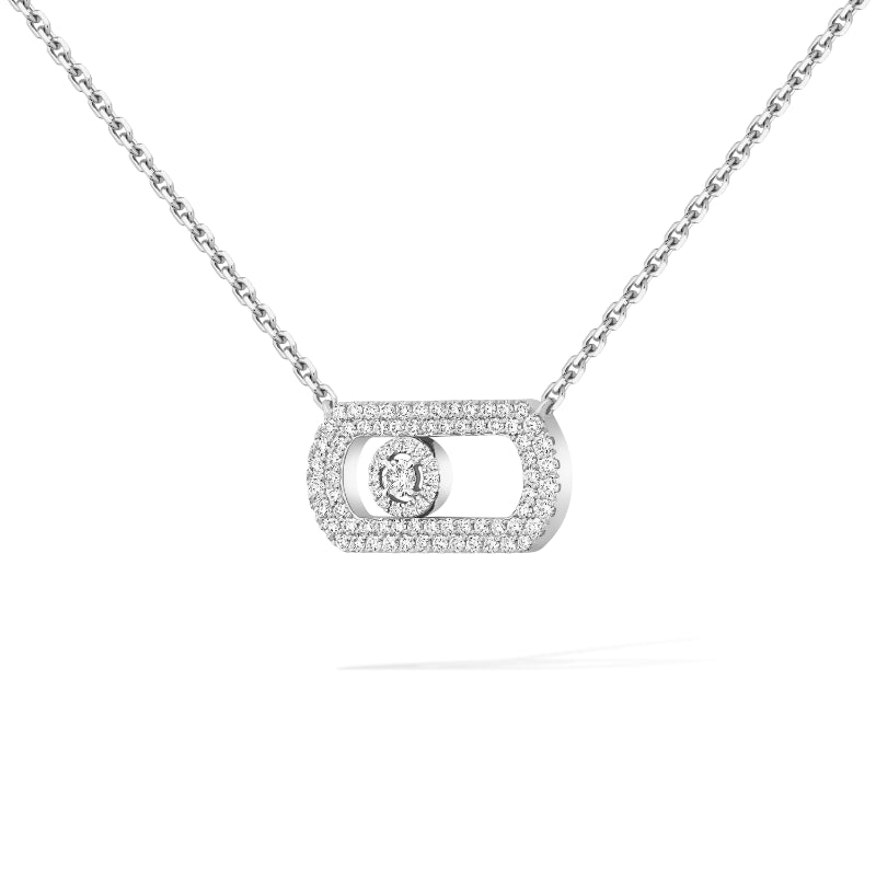 18K White Gold Diamond So Move Pavé Necklace