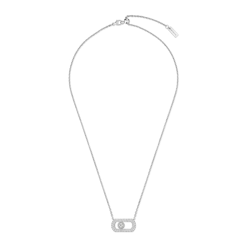 18K White Gold Diamond So Move Pavé Necklace