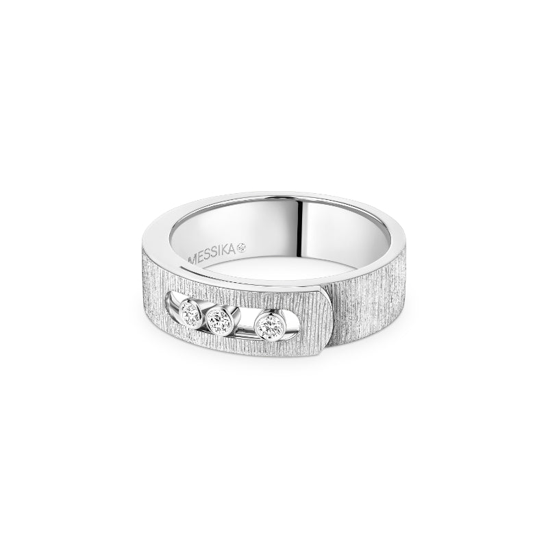 18K White Gold Diamond Move Noa Ciselé Ring