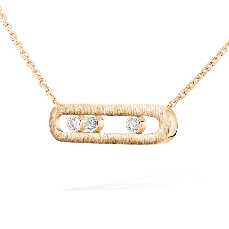 18K Yellow Gold Diamond Move Classique Ciselé Necklace