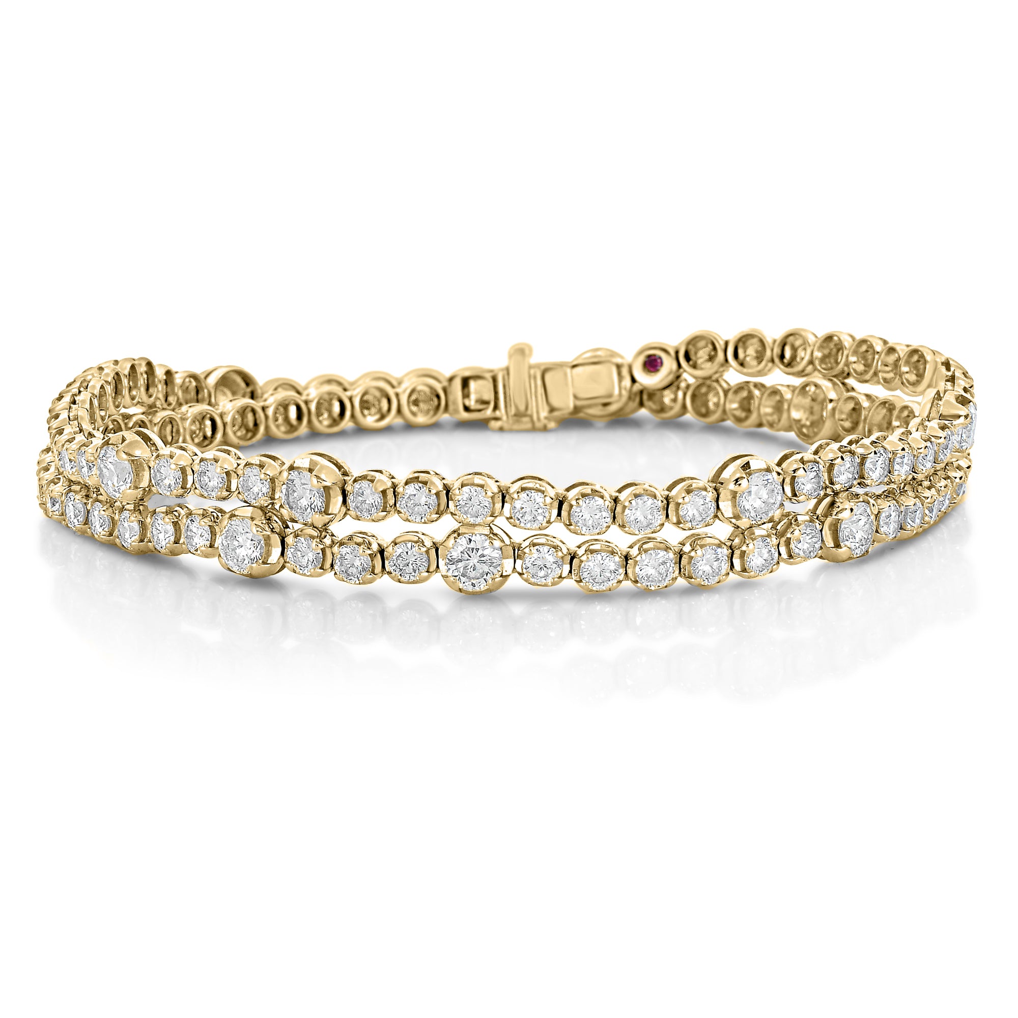 18K YELLOW GOLD DIAMOND CLASSIC DOUBLE WRAP BRACELET/CHOKER