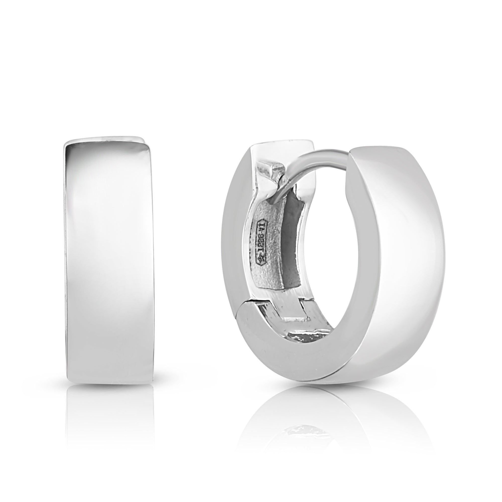 18K WHITE PERFECT GOLD HOOP® HUGGIE EARRINGS