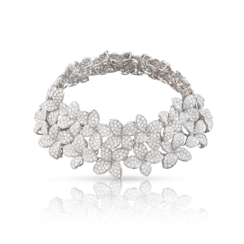 Goddess Garden Bracelet in 18K White Gold with White Diamonds.