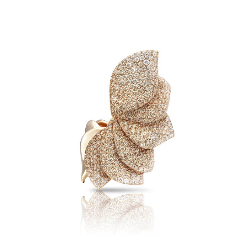 Aleluiá Ring in 18K Rose Gold with White and Champagne Diamonds.