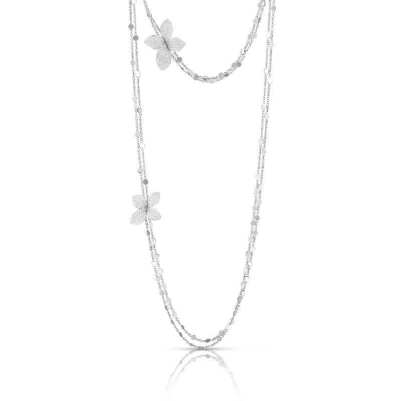Giardini Segreti Sautoir in 18K White Gold with White Diamonds.