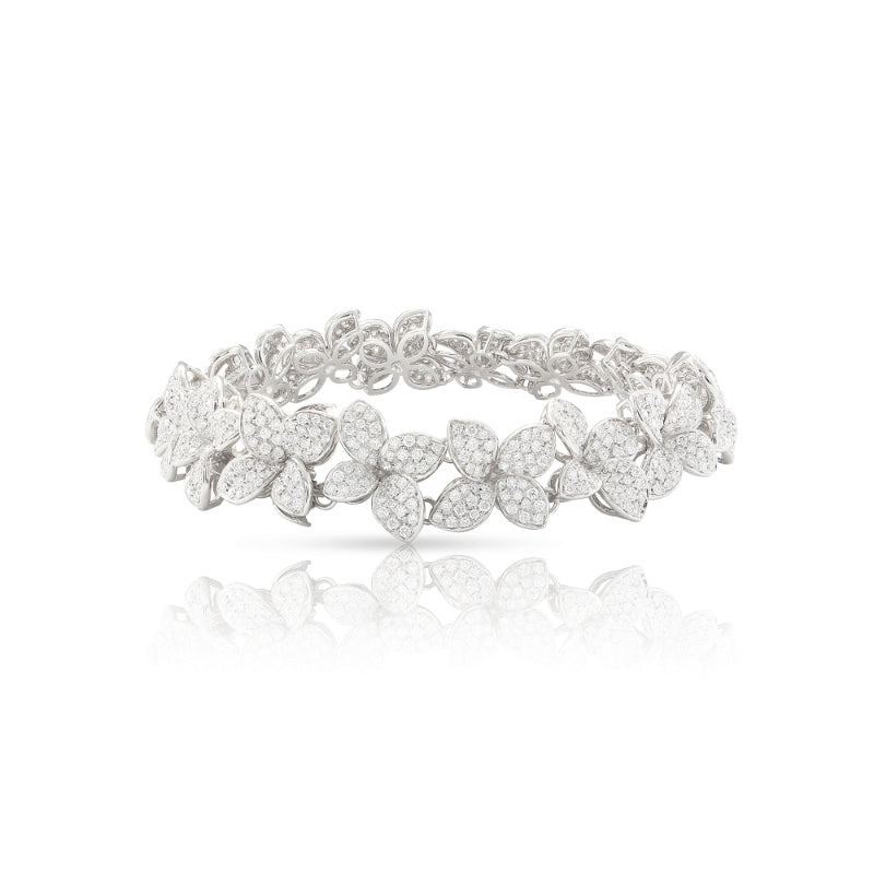 Goddess Garden Bracelet in 18K White Gold with White Diamonds