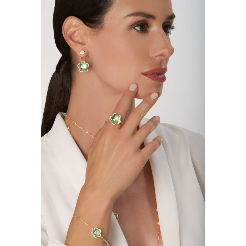 Bon Ton Dolce Vita Ring in 18K Rose Gold with Prasiolite and White Diamonds.