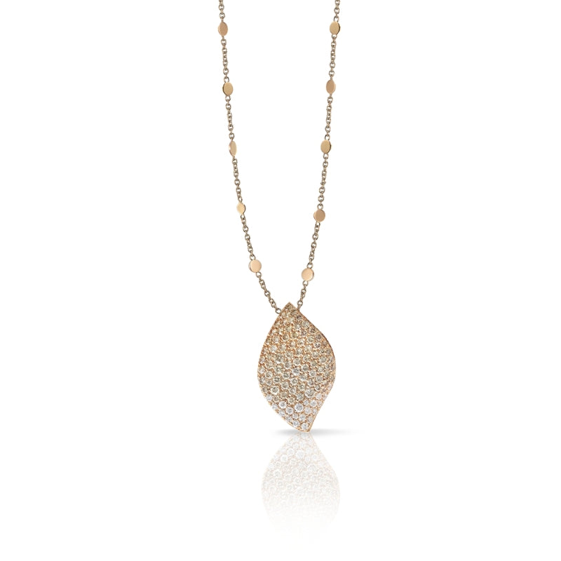 Aleluiá Necklace in 18K Rose Gold with White and Champagne Diamonds.