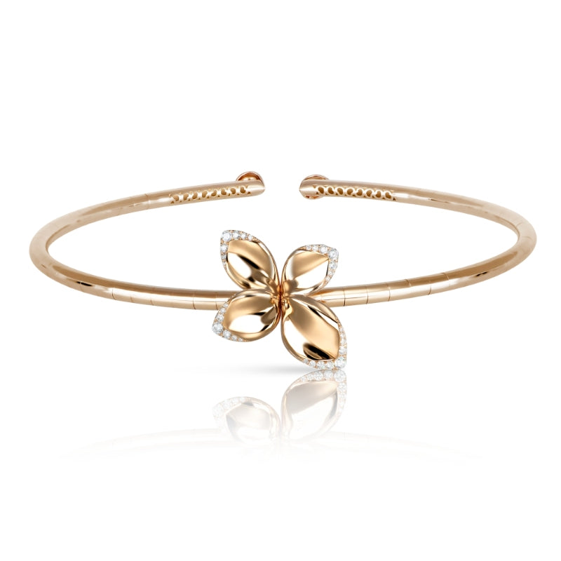 Giardini Segreti Choker in 18K Rose Gold with White Diamonds.