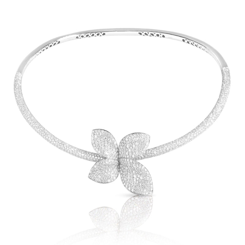 Giardini Segreti Collier in 18K White Gold with White Diamonds.