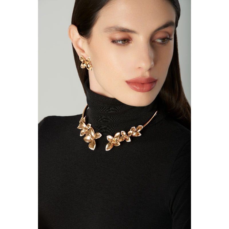 Giardini Segreti Collier in 18K Rose Gold with White Diamonds.