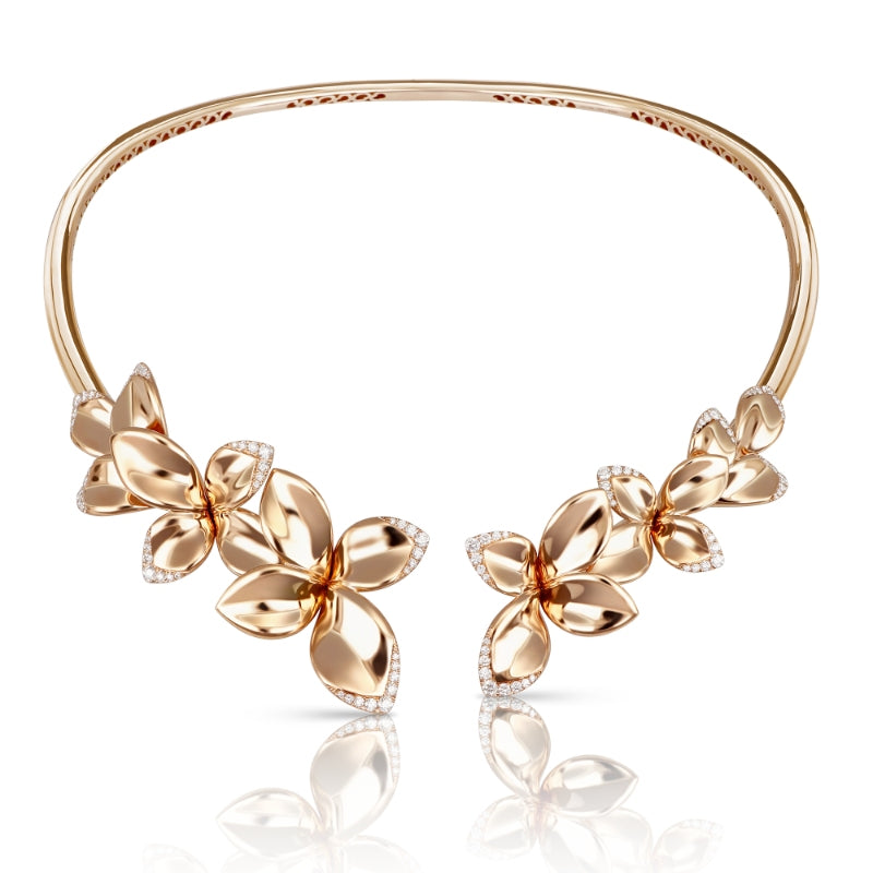 Giardini Segreti Collier in 18K Rose Gold with White Diamonds.
