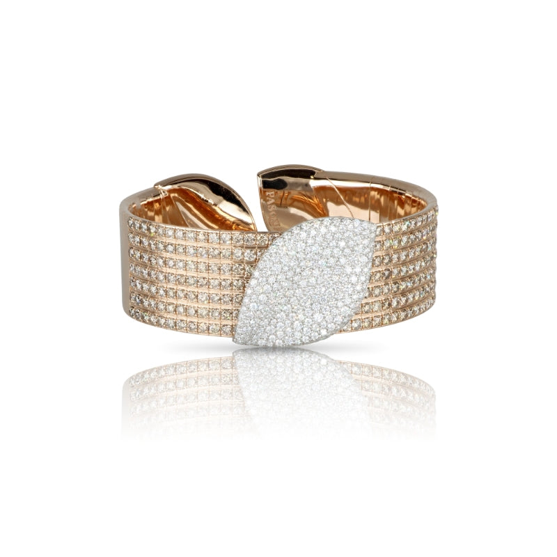 Aleluiá Bracelet in 18K White and Rose Gold with White and Champagne Diamonds.