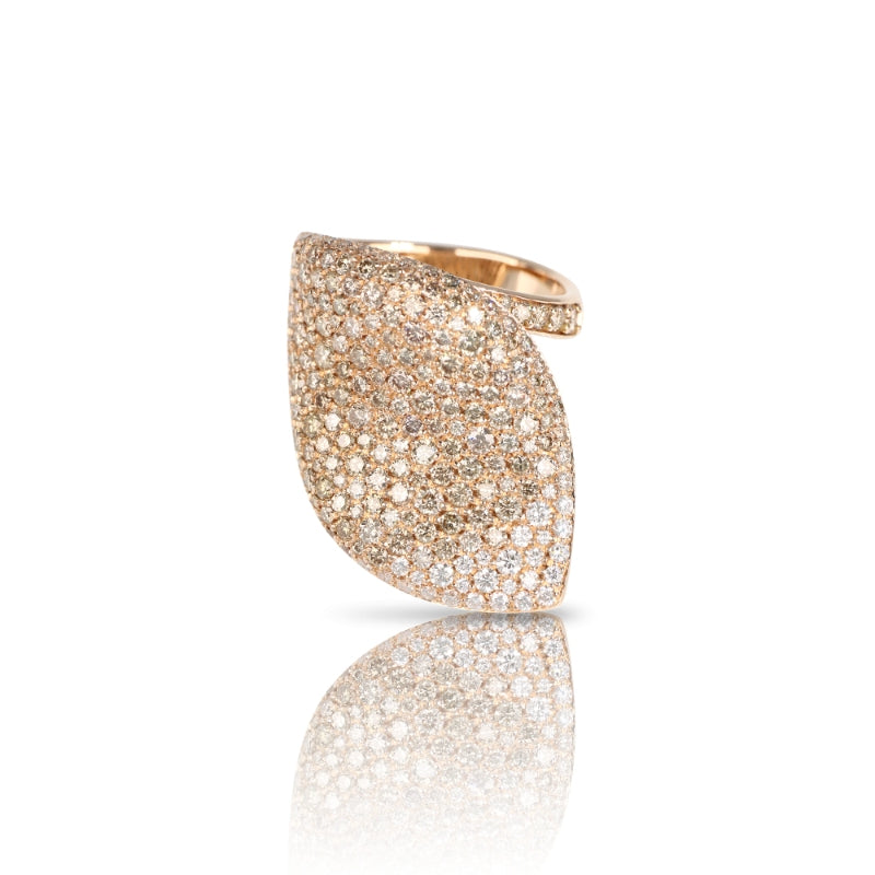 Aleluiá XL Ring in 18K Rose Gold with White and Champagne Diamonds.