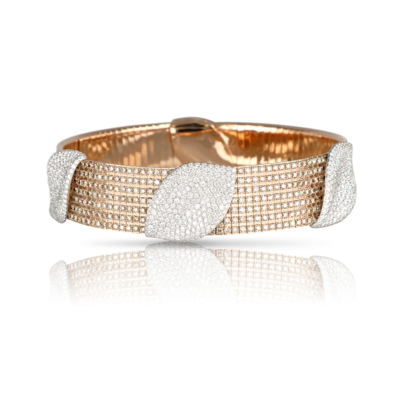 Aleluiá Choker in 18K White and Rose Gold with White and Champagne Diamonds.