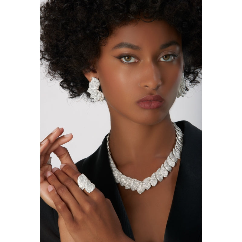 Aleluiá Earrings in 18K White Gold with White Diamonds.