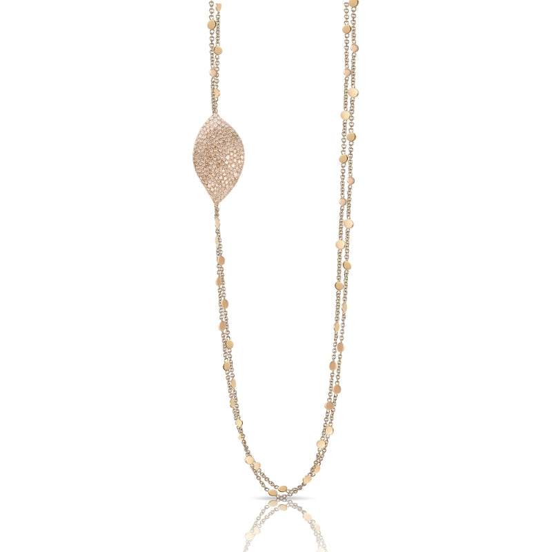 Aleluiá Sautoir in 18K Rose Gold with White and Champagne Diamonds.