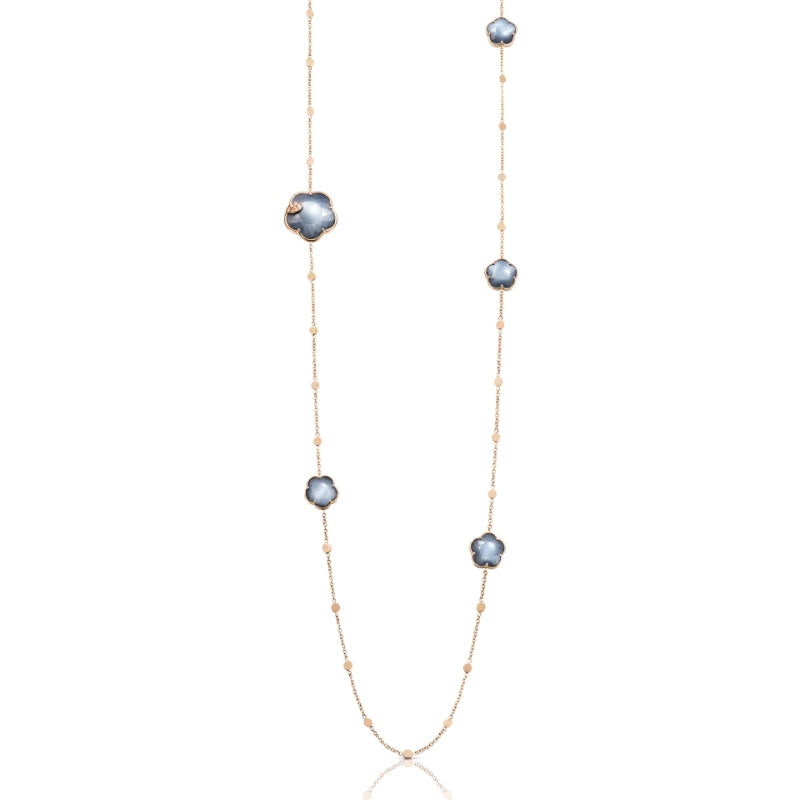 Ton Joli Sautoir in 18K Rose Gold with Lunar Night Blue Gem and Diamonds.