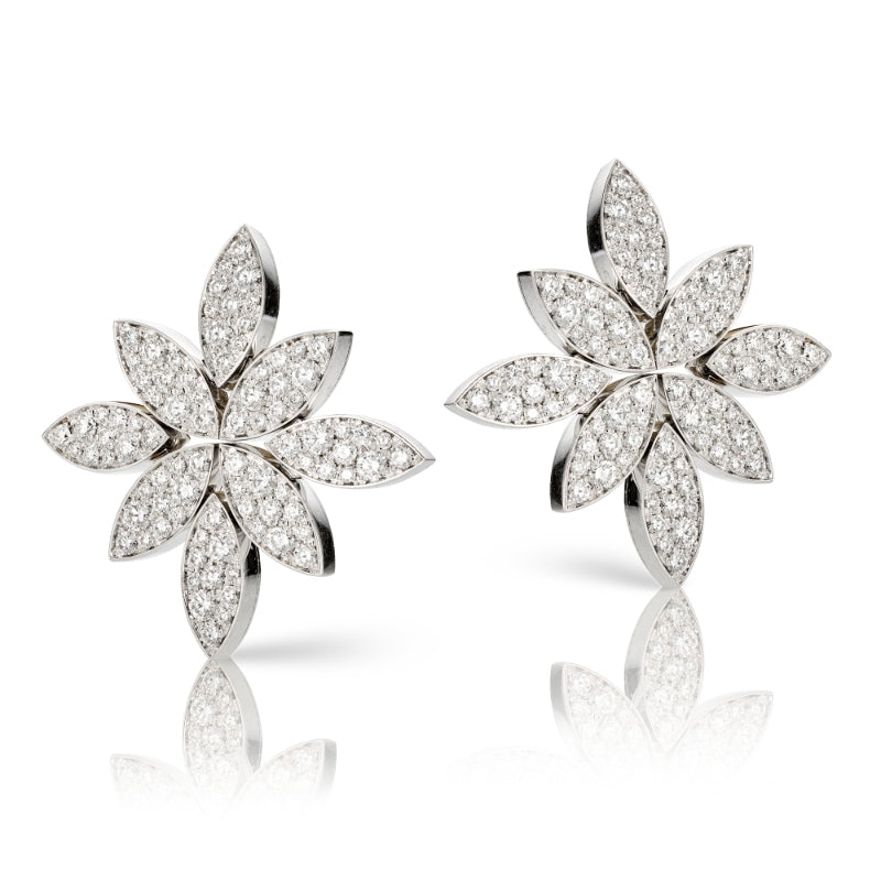 Ghirlanda Earrings in 18K White Gold with White Diamonds.