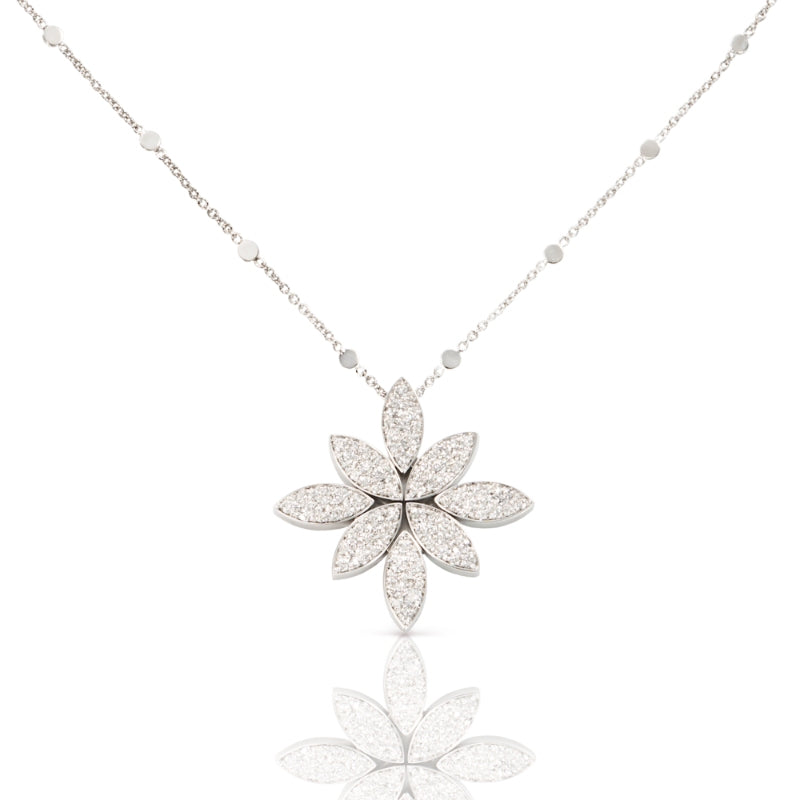 Ghirlanda Necklace in 18K White Gold with White Diamonds.