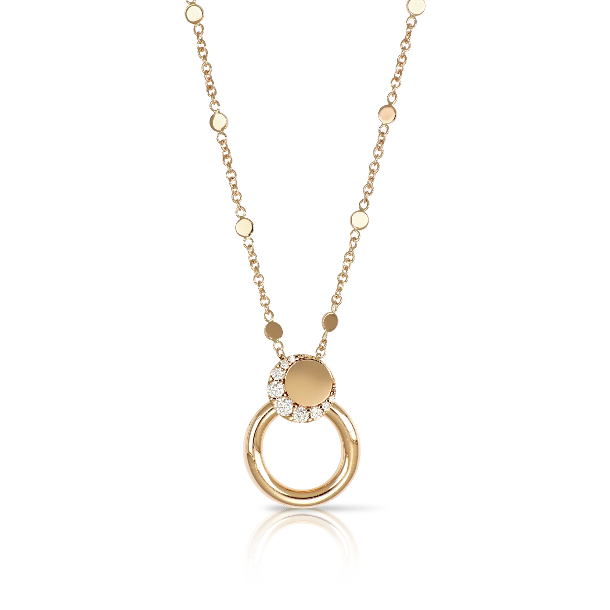 Luce Necklace in 18K Rose Gold with Diamonds.