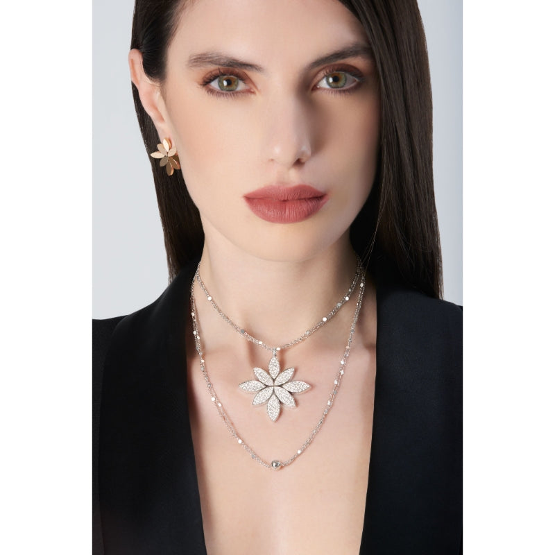 Ghirlanda Necklace in 18K White Gold with White Diamonds.