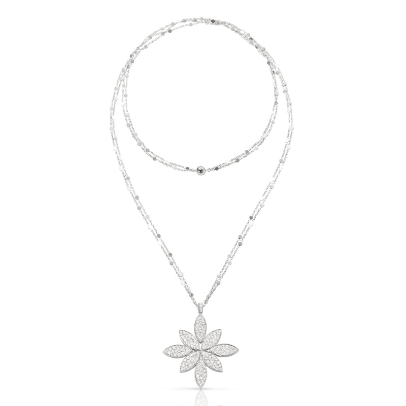 Ghirlanda Necklace in 18K White Gold with White Diamonds.