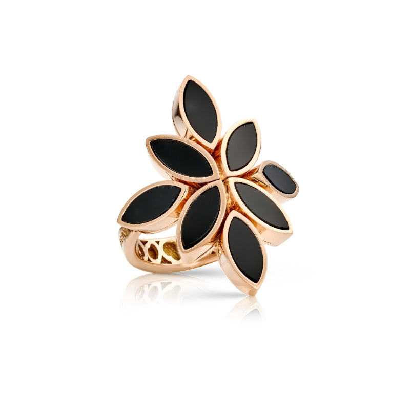 Ghirlanda Ring in 18K Rose Gold with Onyx.