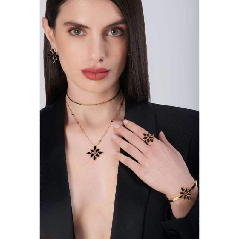 Ghirlanda Necklace in 18K Rose Gold with Onyx.
