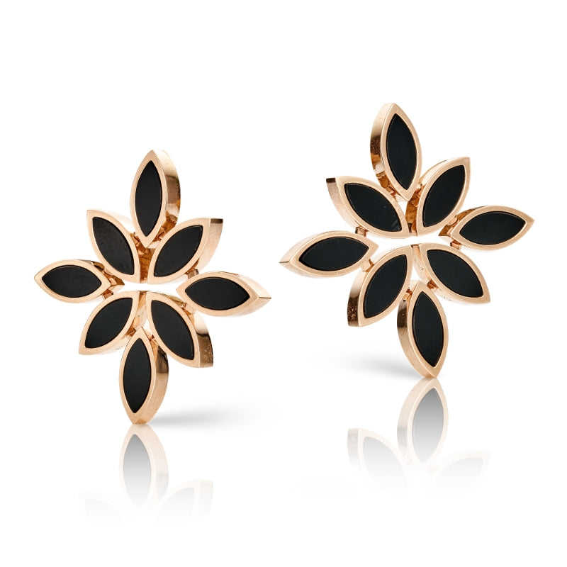 Ghirlanda Earrings in 18K Rose Gold with Onyx.