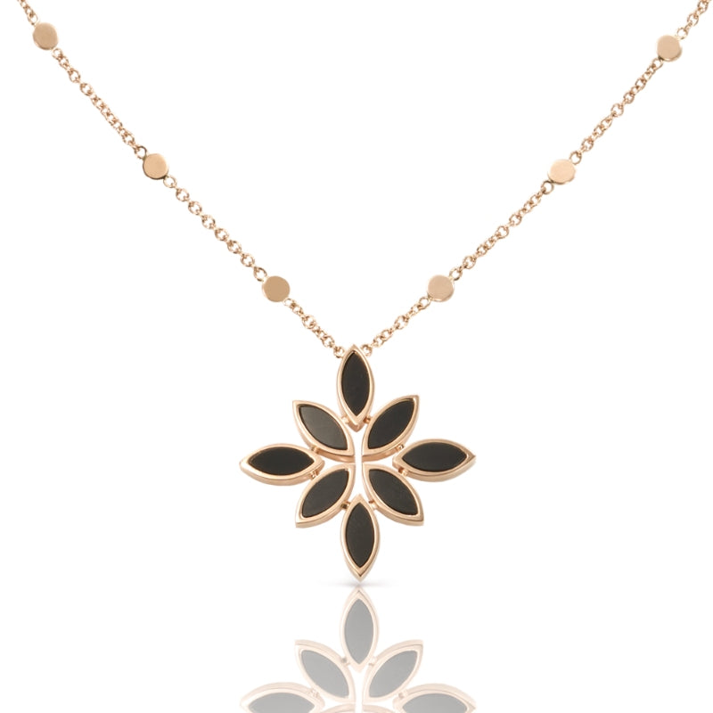 Ghirlanda Necklace in 18K Rose Gold with Onyx.