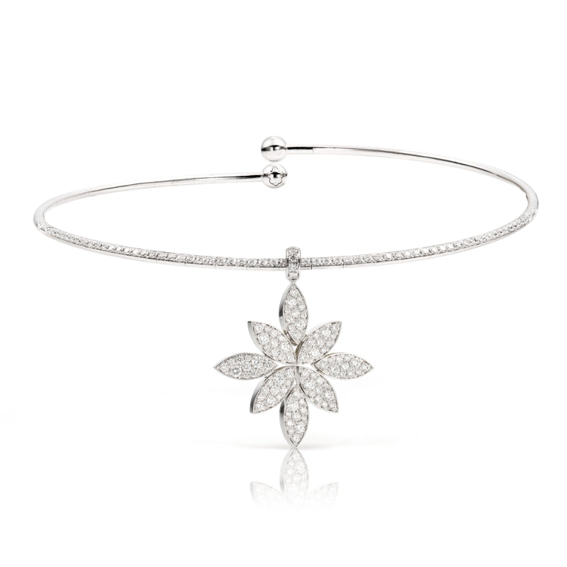 Ghirlanda Choker in 18K White Gold with White Diamonds.