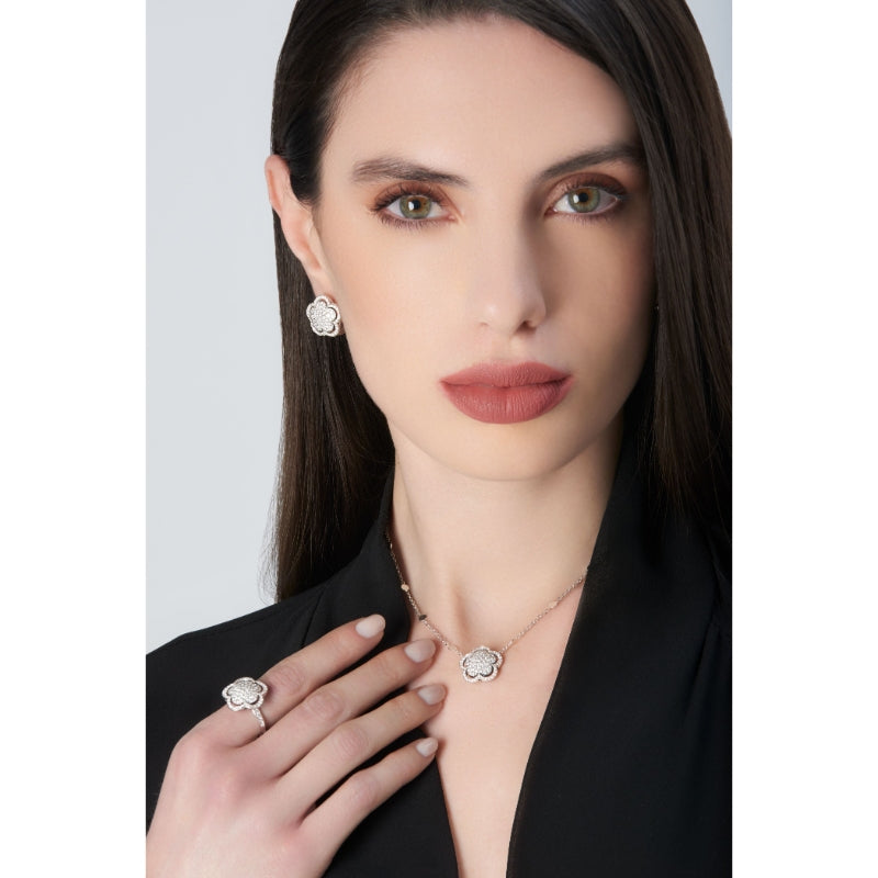 Bon Ton Earrings in 18K White Gold with Onyx and Diamonds.