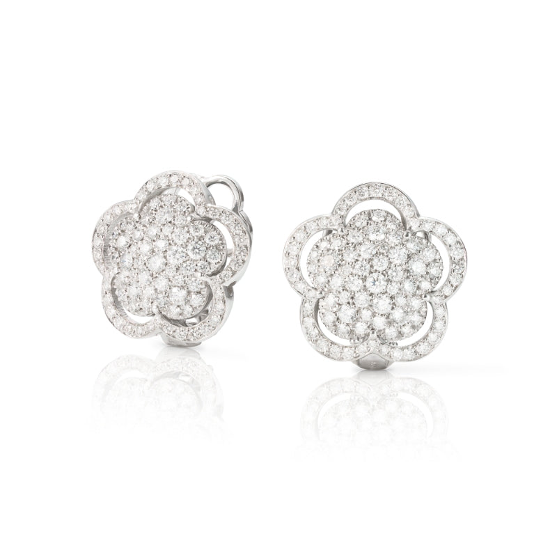 Bon Ton Earrings in 18K White Gold with Onyx and Diamonds.