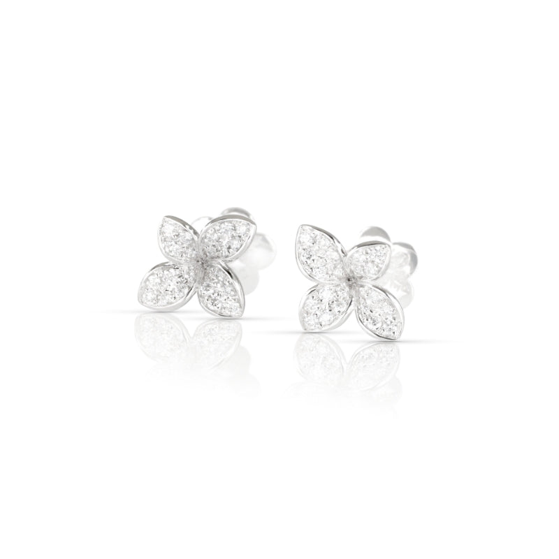 Petit Garden Earrings in 18K White Gold with White Diamonds.