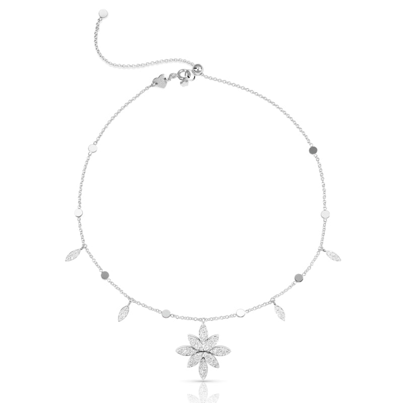 Ghirlanda Necklace in 18K White Gold with White Diamonds.