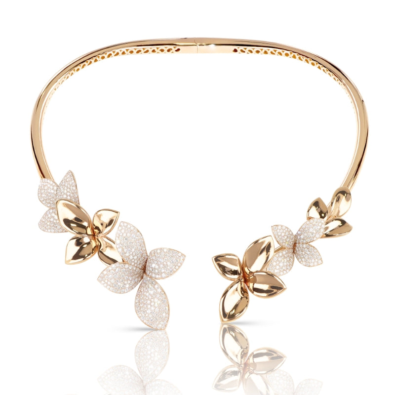 Giardini Segreti Necklace in 18K Rose Gold with White Diamonds.