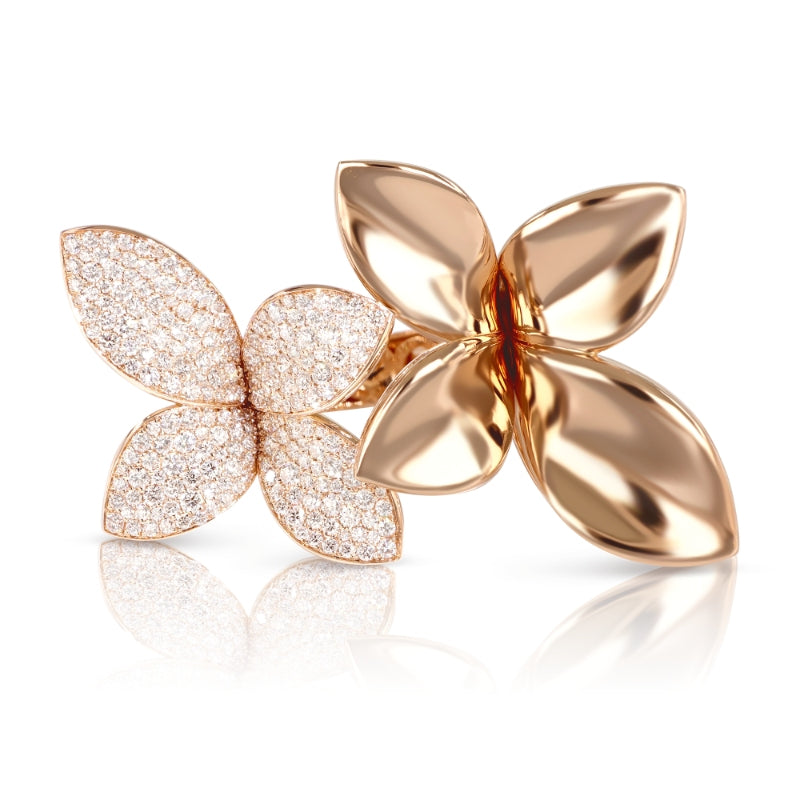 Giardini Segreti Ring in 18K Rose Gold with White Diamonds.