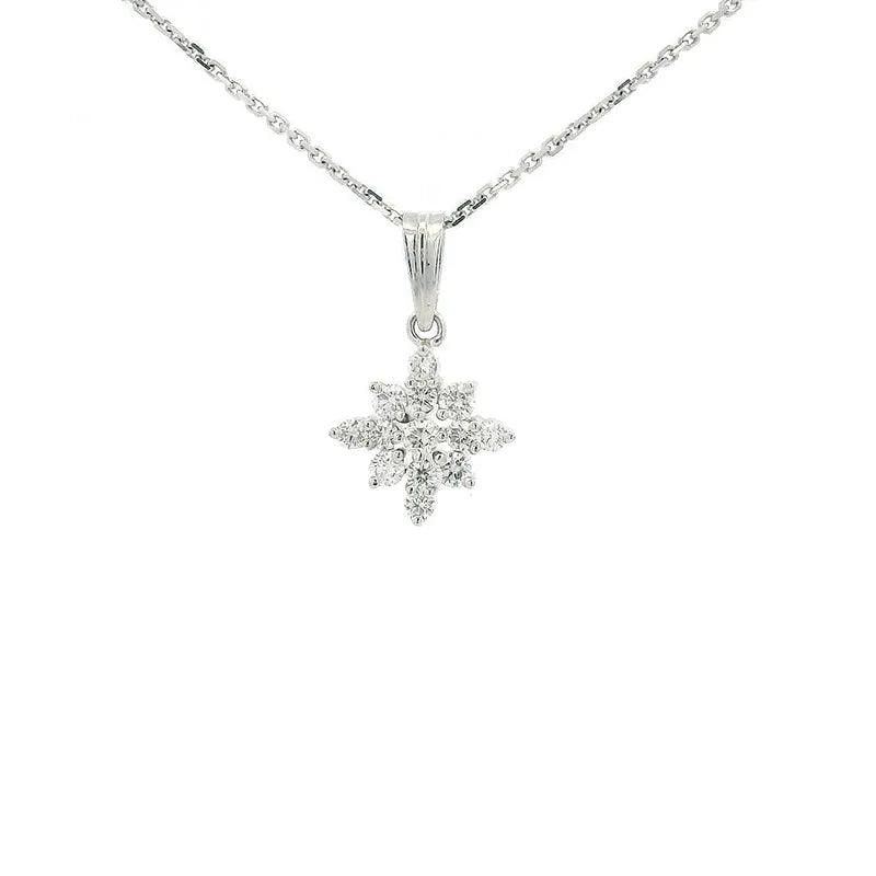 18K Gold Diamond Pendant Set