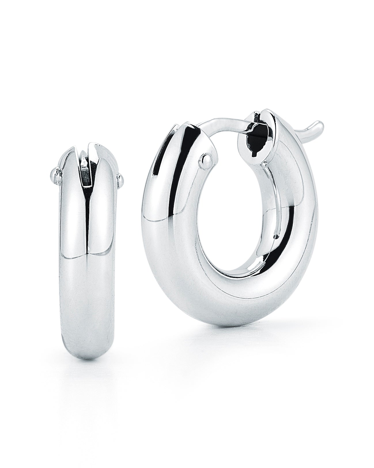 18K WHITE GOLD THE PERFECT HOOP® SMALL ROUNDED EARRINGS