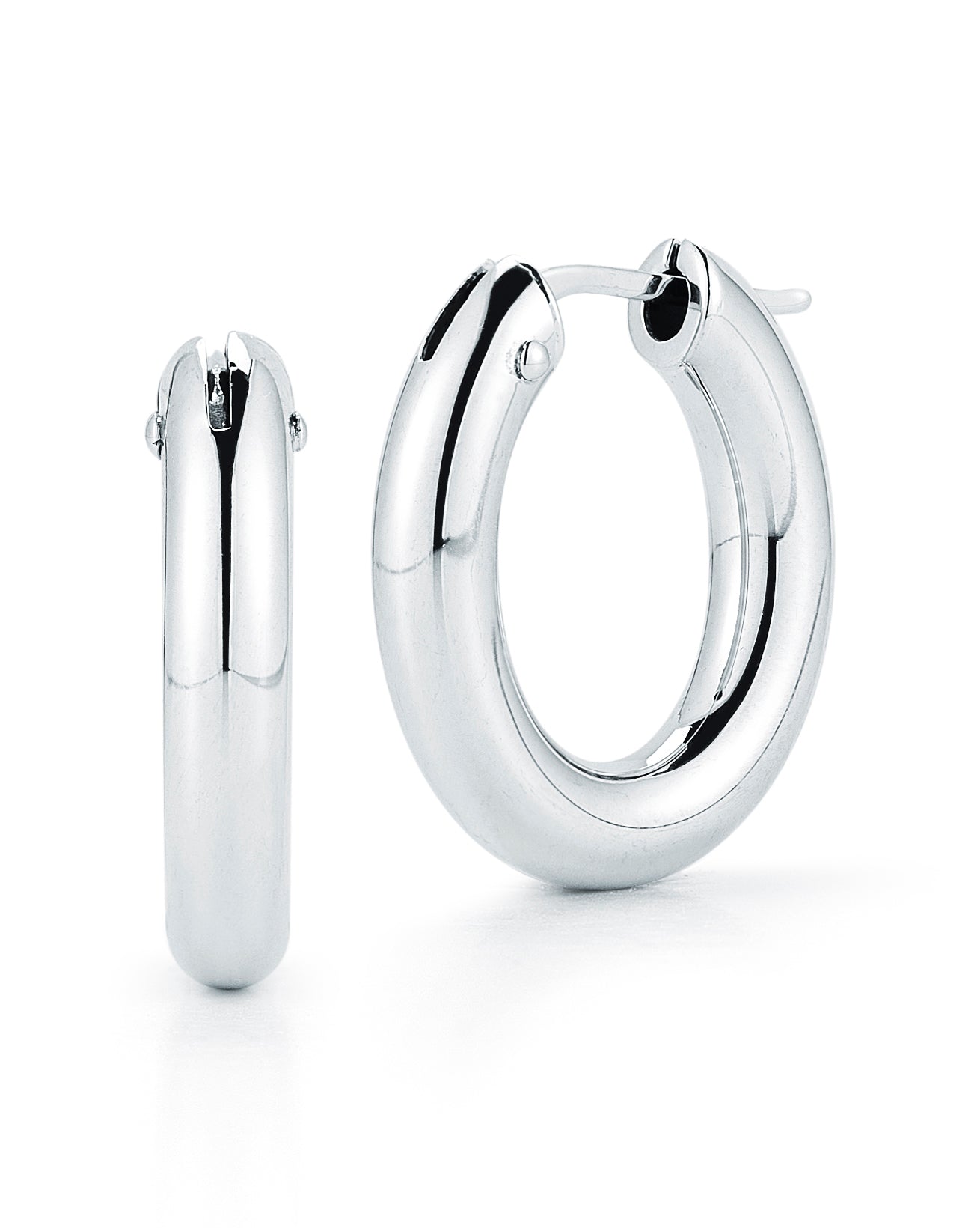 18K WHITE GOLD THE PERFECT HOOP® MEDIUM ROUNDED OVAL EARRINGS